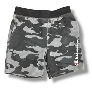 Youth Boys Champion Black And Gray Camo Print Shorts Size Large